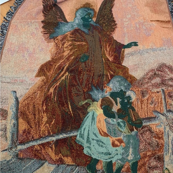 Vintage Guardian Angel tapestry throw - Picture 4 of 5